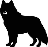 akita negro silueta vector