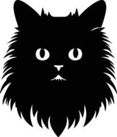 Persian Cat  silhouette portrait vector