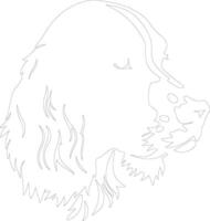 English Springer Spaniel  outline silhouette vector