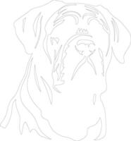 Mastiff  outline silhouette vector