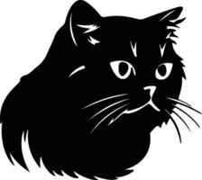 Exotic Shorthair Cat  silhouette portrait vector