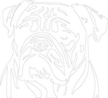 Bulldog outline silhouette vector