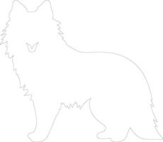 finlandés perro de Pomerania contorno silueta vector