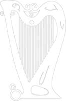 Harp  outline silhouette vector