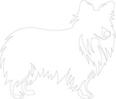 Shetland Sheepdog outline silhouette vector