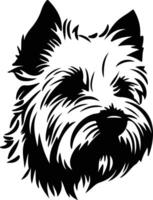 Oeste tierras altas blanco terrier silueta retrato vector