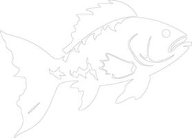 coelacanth outline silhouette vector
