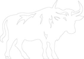 bull outline silhouette vector