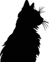 Turkish Angora Cat  silhouette portrait vector