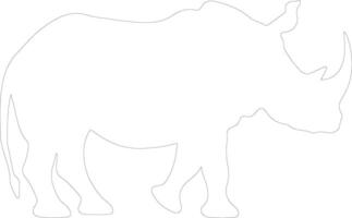 rhinoceros    outline silhouette vector