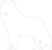 Akita  outline silhouette vector