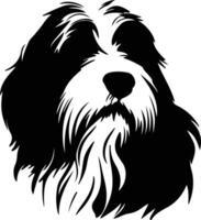 Bearded Collie   black silhouette vector