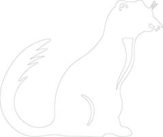 weasel outline silhouette vector