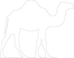 bactrian camel  outline silhouette vector