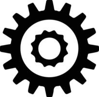 Gear icon  black silhouette vector