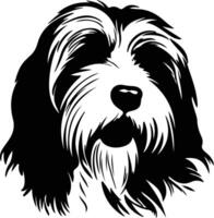 Bearded Collie   black silhouette vector