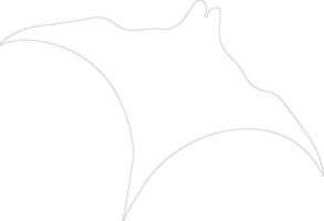manta ray  outline silhouette vector