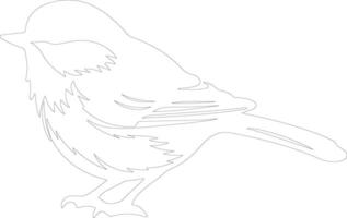 chickadee outline silhouette vector