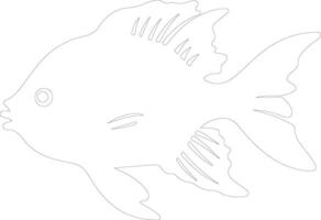 bonyfish outline silhouette vector