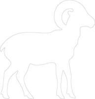 dallsheep outline silhouette vector