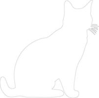 Burmese Cat  outline silhouette vector