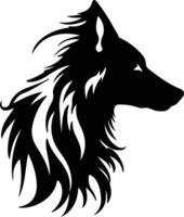 Chinese Crested black silhouette vector