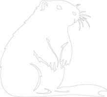 gopher  outline silhouette vector