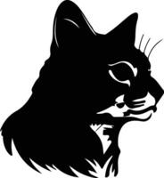 Rusty-spotted Cat  silhouette portrait vector