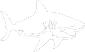 tiger shark   outline silhouette vector