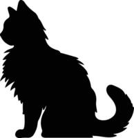 LaPerm Cat  black silhouette vector