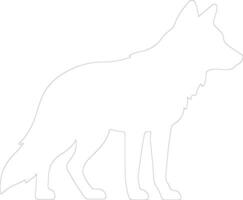 red wolf    outline silhouette vector