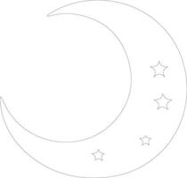 Crescent  outline silhouette vector