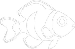 clownfish outline silhouette vector