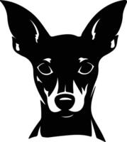 Toy Manchester Terrier  silhouette portrait vector