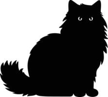 Persian Cat  black silhouette vector