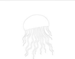 jellyfish  outline silhouette vector