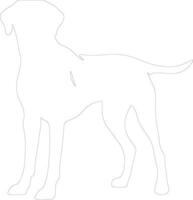 Rhodesian Ridgeback  outline silhouette vector