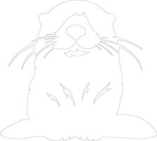 sea otter   outline silhouette vector