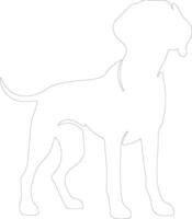 Redbone Coonhound outline silhouette vector