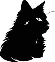 Manx Cat  silhouette portrait vector