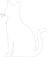 Pixiebob Cat  outline silhouette vector