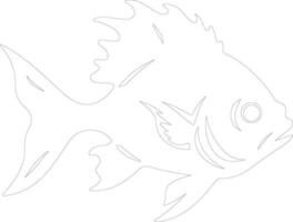 piranha    outline silhouette vector