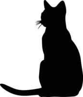 Tonkinese Cat  black silhouette vector