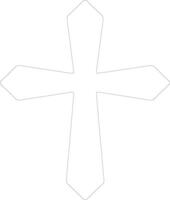Cross icon  outline silhouette vector