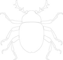 escarabajo oscuro contorno silueta vector