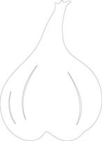 garlic  outline silhouette vector