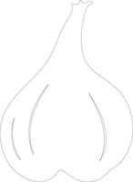 garlic  outline silhouette vector
