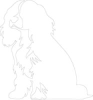 King Charles Spaniel outline silhouette vector