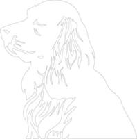 American Cocker Spaniel  outline silhouette vector