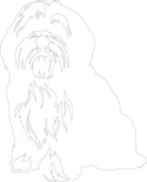 Lhasa apso  outline silhouette vector